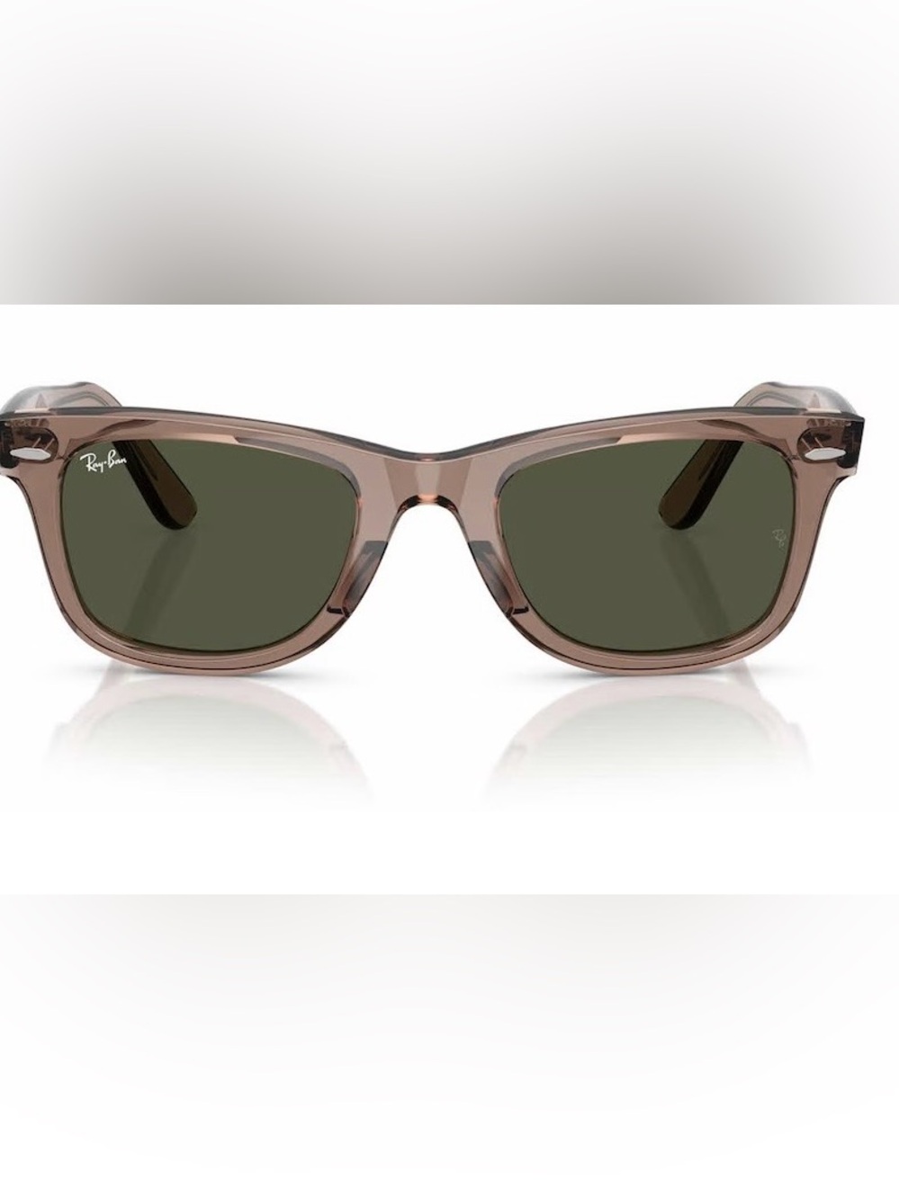 Ray Ban wayfarer Brown Frame Sunglasses with Green Lenses